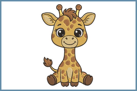 Cute Giraffe Embroidery Design