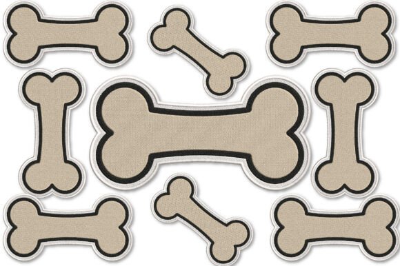 Dog Bone Embroidery Design