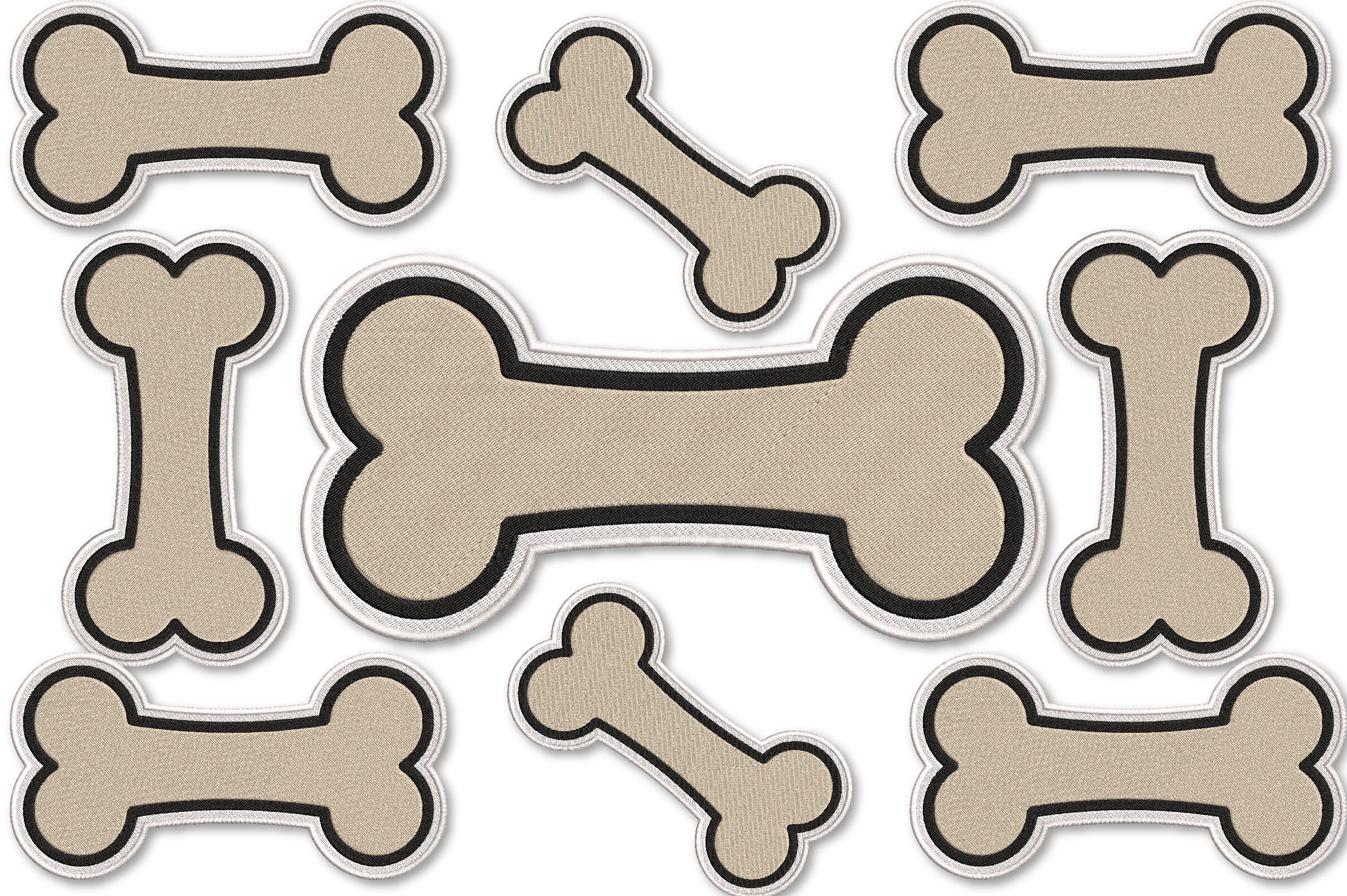 Dog Bone Embroidery Design