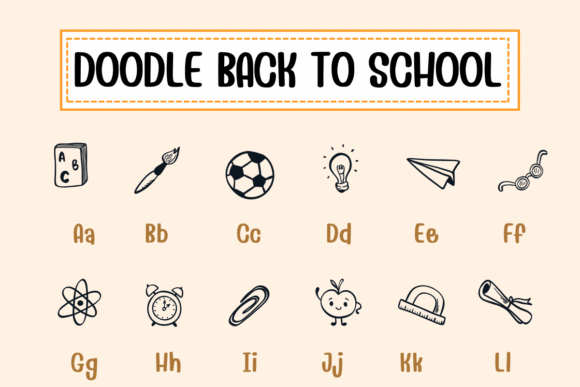 Doodle Back to School Font - Preview 1