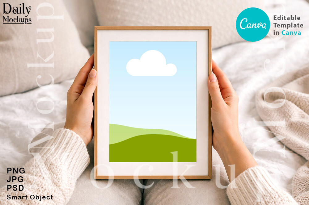 Frame Mockup with Person, Canva Mock-up