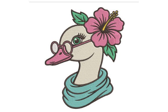 Funny Duck Embroidery Design