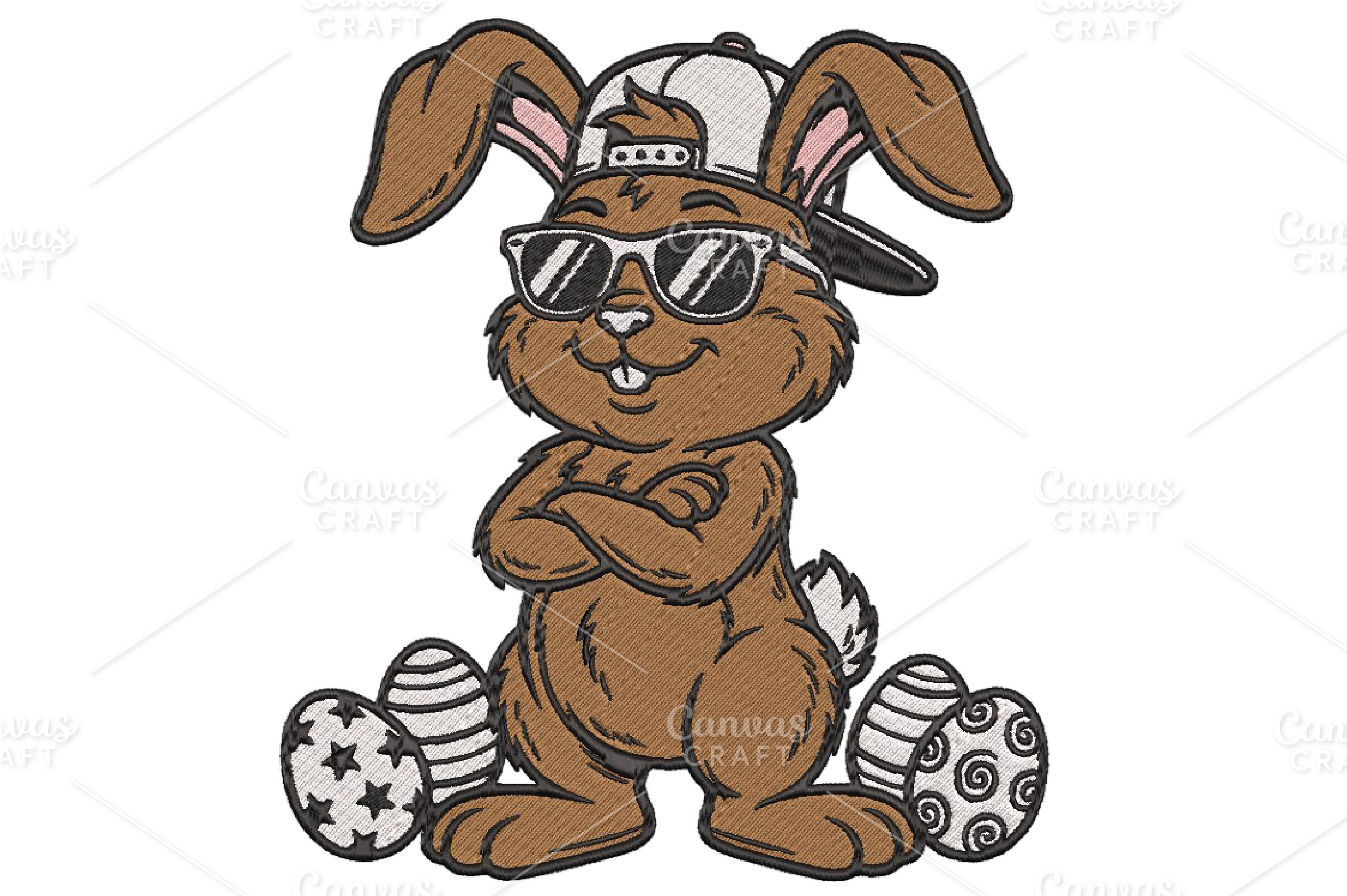 Funny Easter Bunny Embroidery Design
