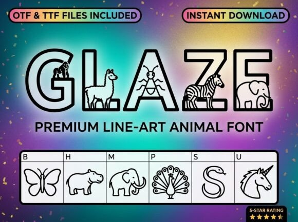 Glaze Font PNG with transparent background - Preview 2