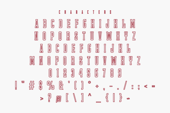 Mascot College Outline Font PNG with transparent background - Preview 1
