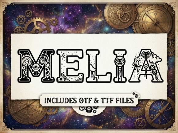 Melia Font PNG with transparent background - Preview 1