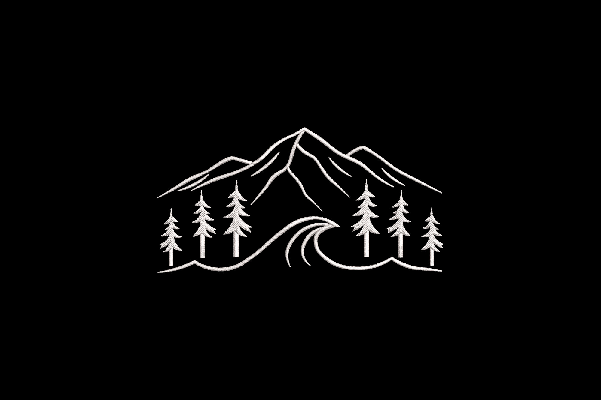 Mountain and Pine Tree Landscape