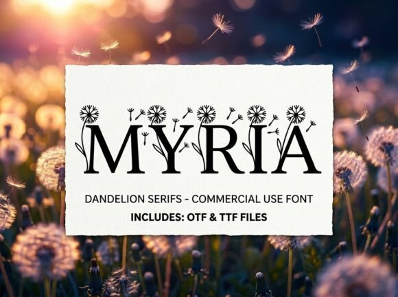Myria Font PNG with transparent background - Preview 1