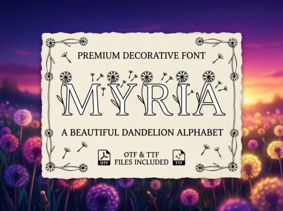 Myria Font PNG with transparent background - Preview 2