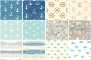 Nautical Ocean Summer Digital Patterns Graphic by sagorarts · Creative ...