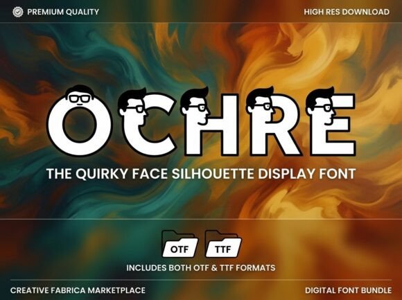 Ochre Font PNG with transparent background - Preview 2