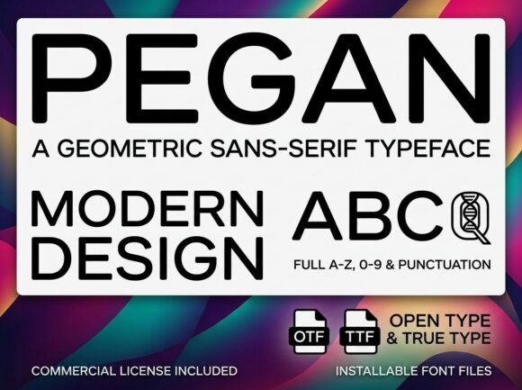 Pegan Font PNG with transparent background - Preview 2