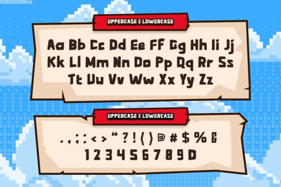 Pixel Breaker Font PNG with transparent background - Preview 1