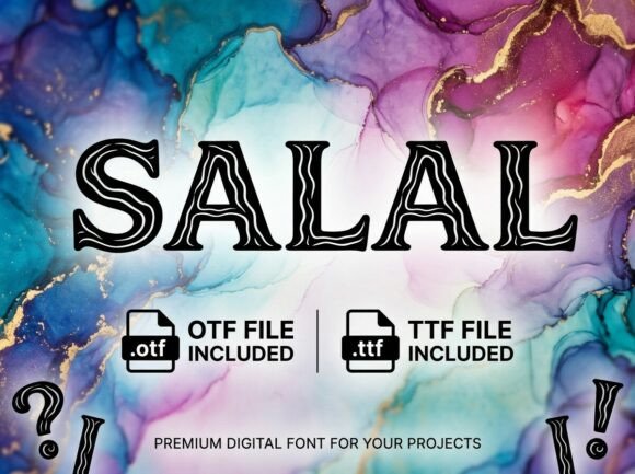 Salal Font PNG with transparent background - Preview 2