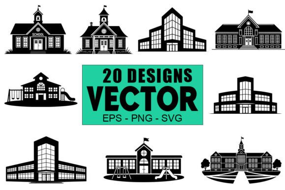 School Silhouette Vector Bundle Graphic by crative8112 · Creative Fabrica
