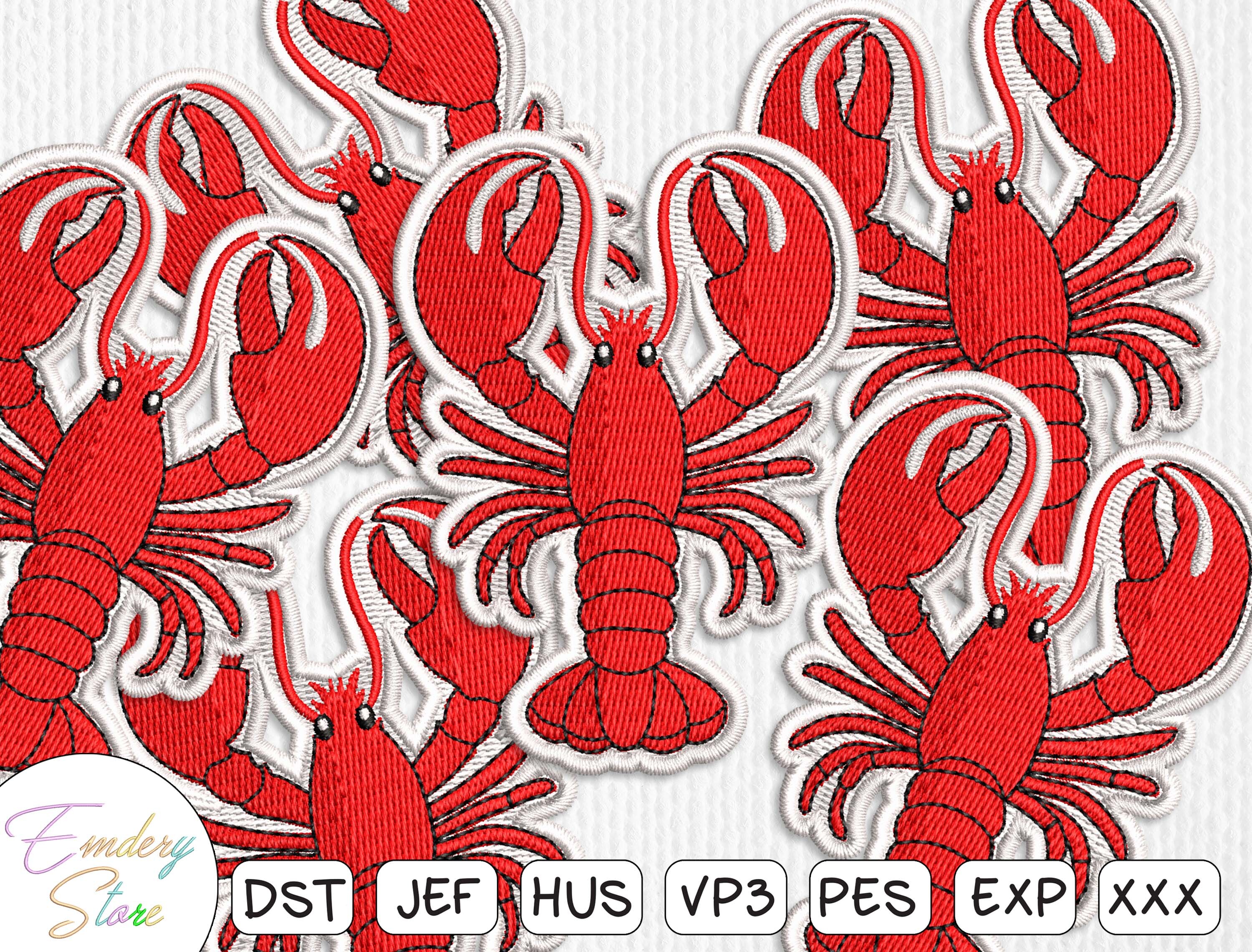 Seafood Patch Embroidery Desing