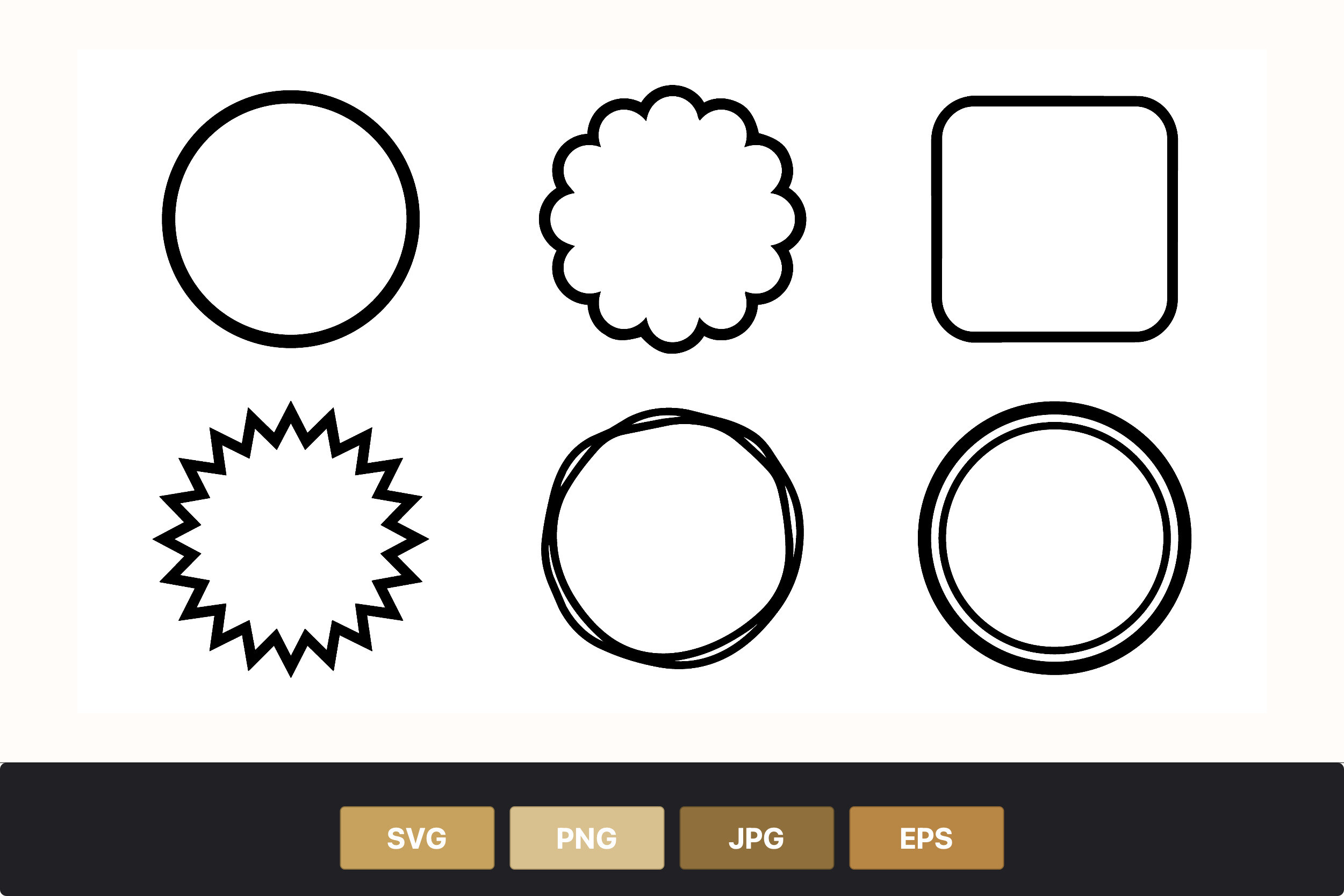 Simple Circle Badge Frames Vector