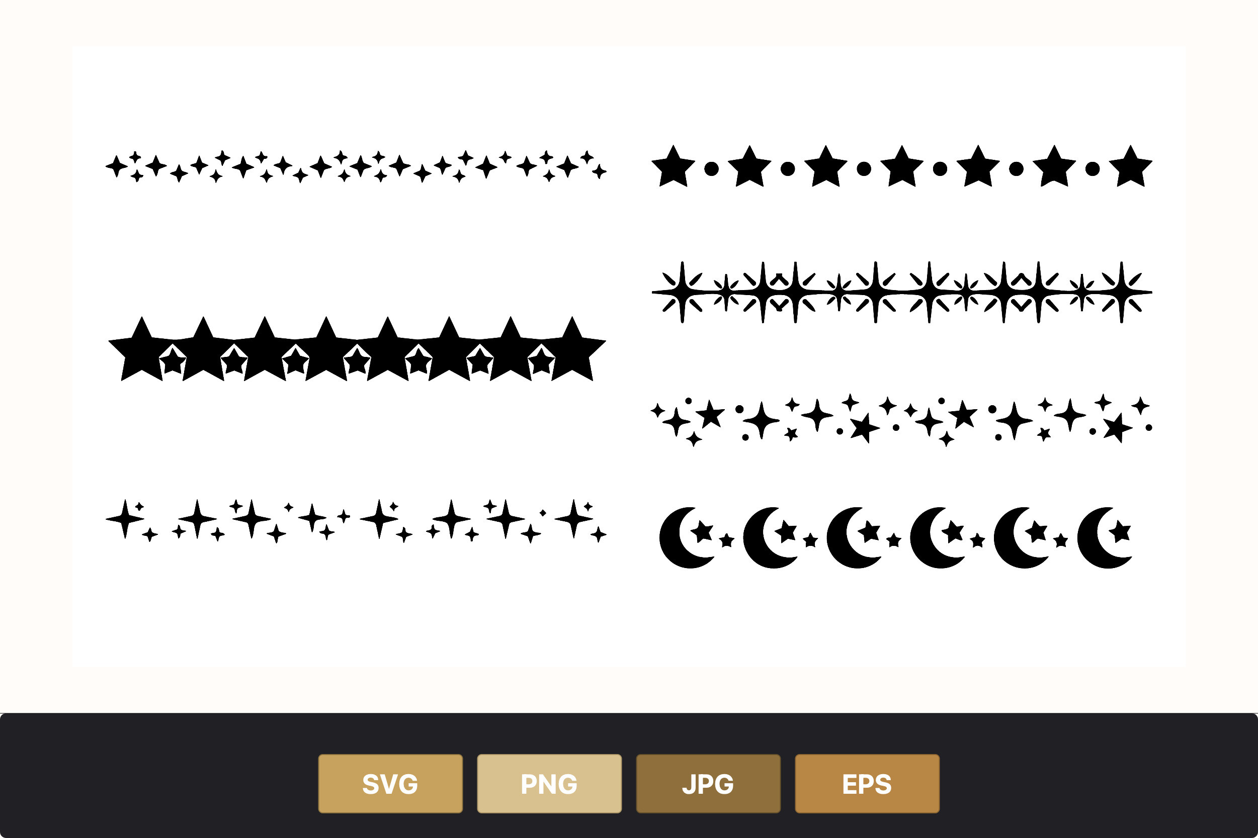 Star Moon Border Set