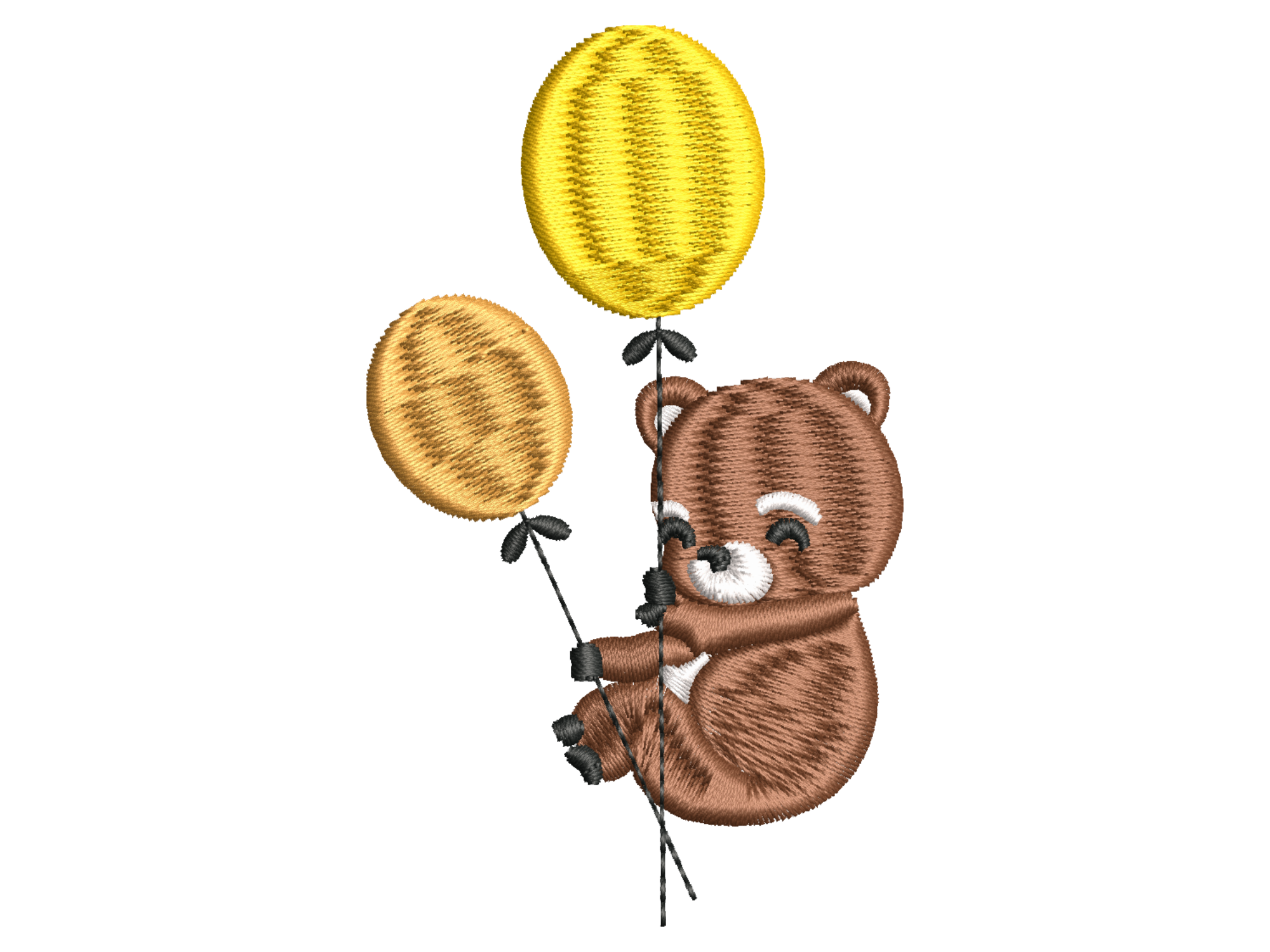 Teddy Bear with Balloons Embroidery