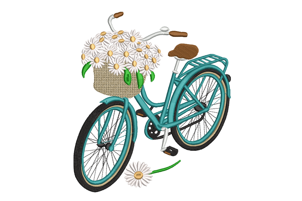 Vintage Bicycle with Daisies
