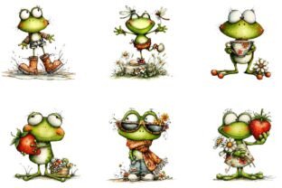 Whimsical Frog Clipart Bundle Graphic by Print Magic · Creative Fabrica