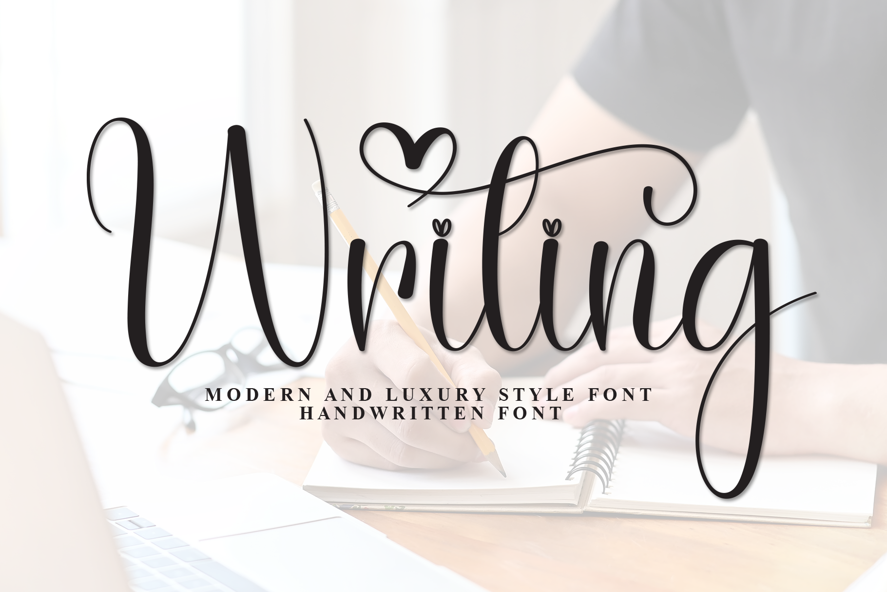 Writing handwriting display font for wedding invitations and greeting cards