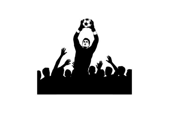 Soccer Goalkeeper Catching Ball with Cro Afbeelding Afdrukbare Illustraties Door sctchcreations
