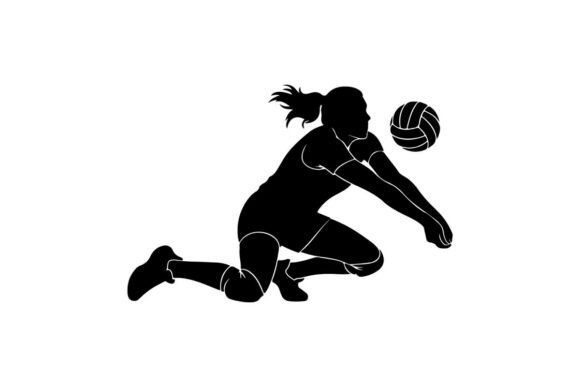 Woman Playing Volleyball Flat Design Vec Graphic Illustrations By sctchcreations