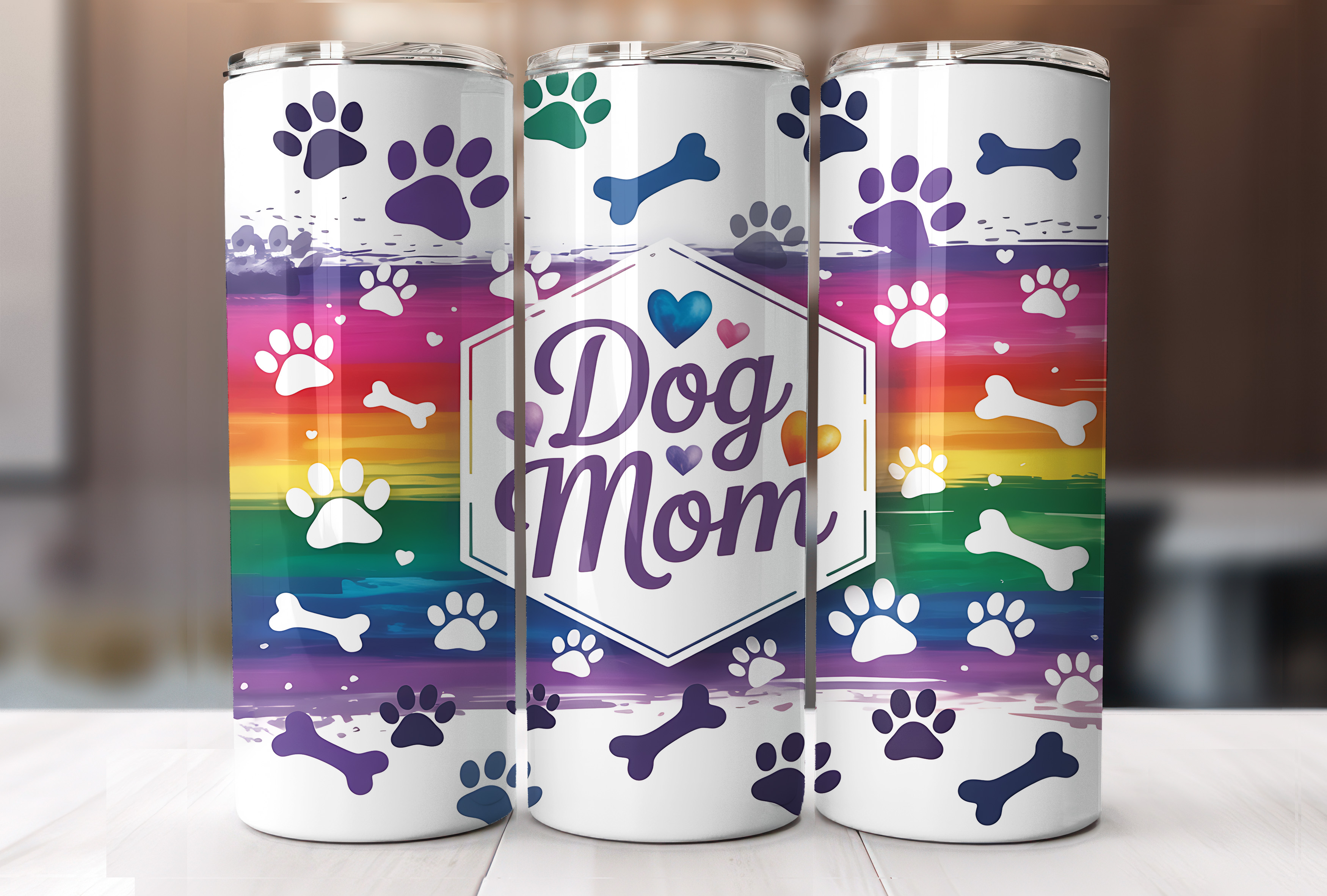 20oz Dog Mom Tumbler Wrap PNG