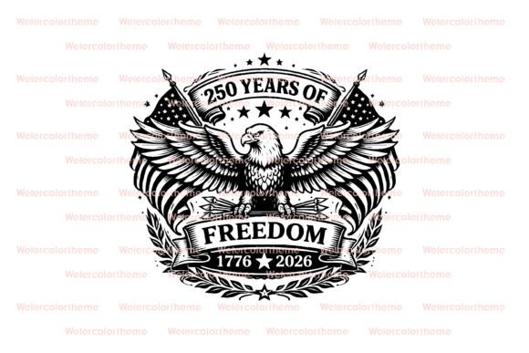 250th Anniversary USA Flag Eagle SVG Grafica Creazioni Di watercolortheme