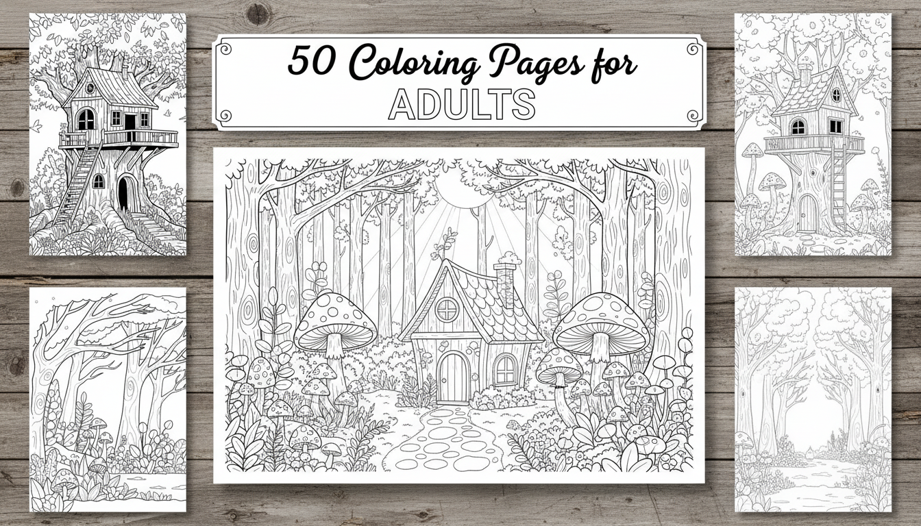50 Woodland Fantasy Coloring Pages