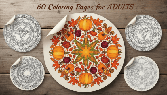60 Thanksgiving Mandala Coloring Pages