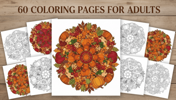 60 Thanksgiving Mandala Coloring Pages