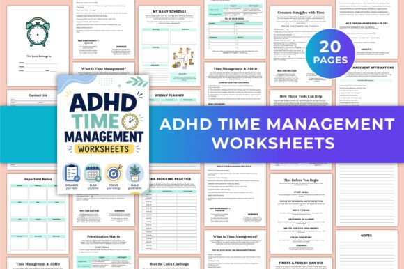 ADHD Time Management Worksheets KDP Graphic by SR KDP · Creative Fabrica