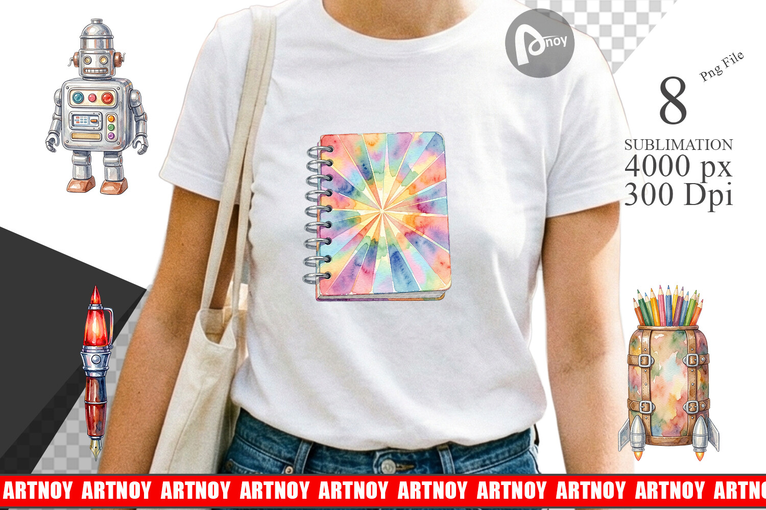 Atomic Age School Supplies Sublimation