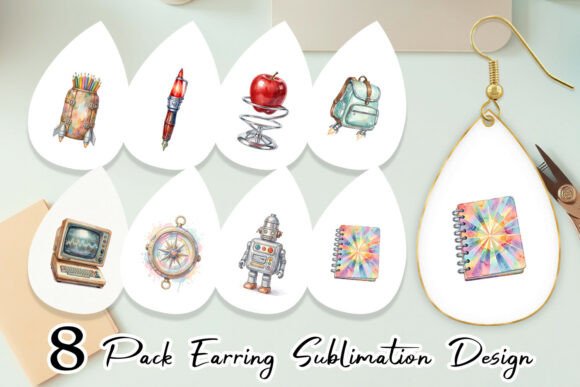 Atomic Age School Watercolor Earring