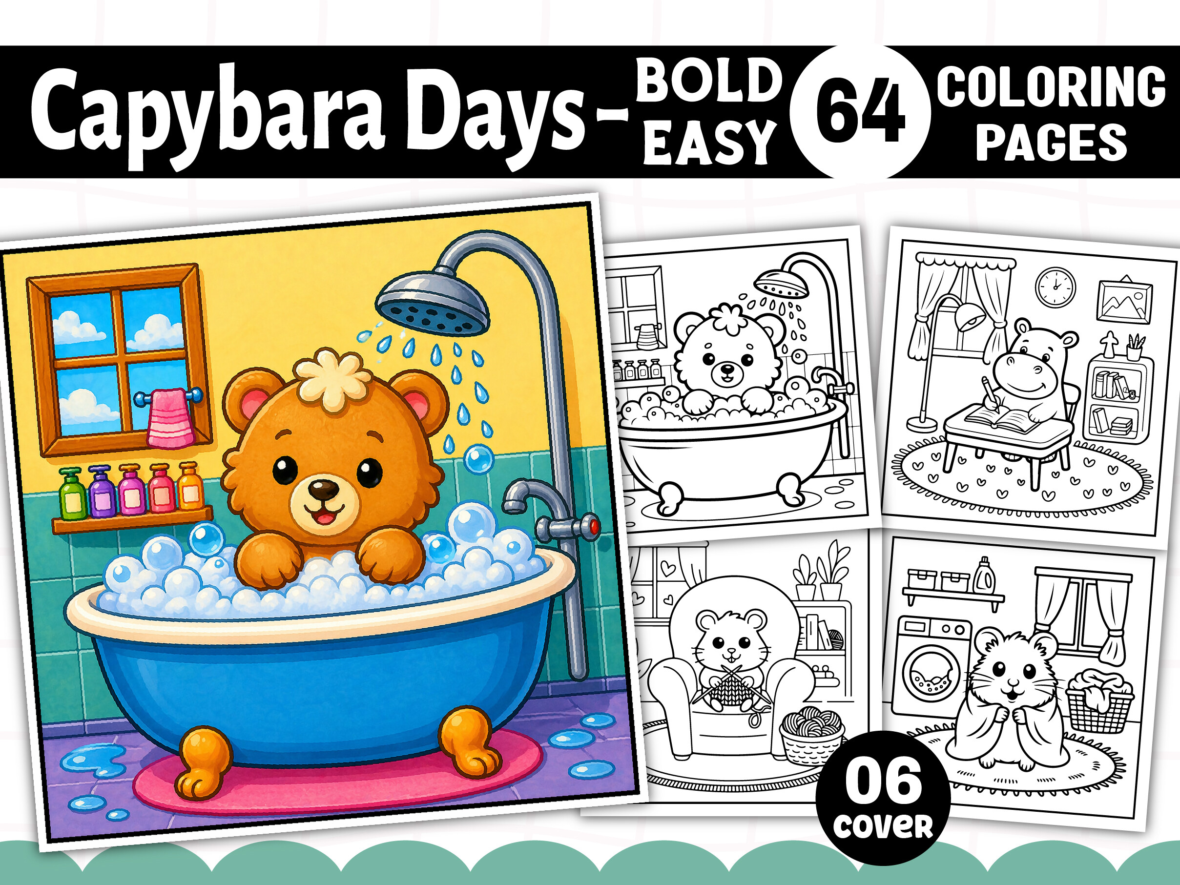 Bold Easy Capybara Days Coloring Pages