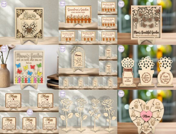 Bundle Mother's Day Laser Cut File Svg Laser Cutting By Marusha