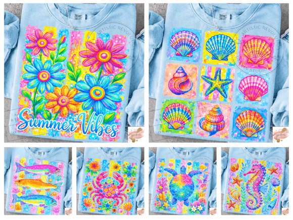 Coastal Preppy Summer Png Bundle Gráfico Ilustraciones Imprimibles Por Artistic Revolution