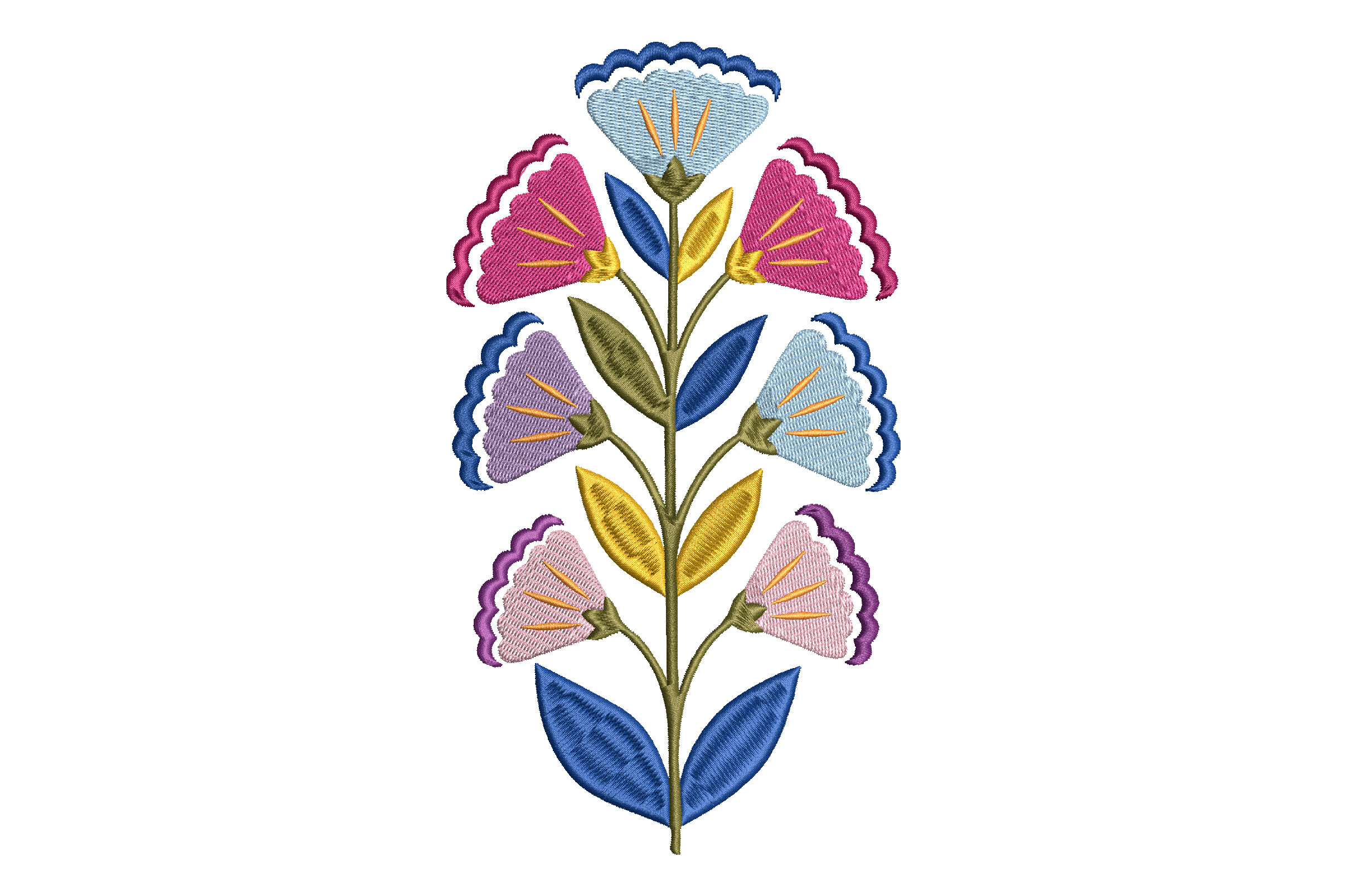 Colorful Floral Embroidery Design