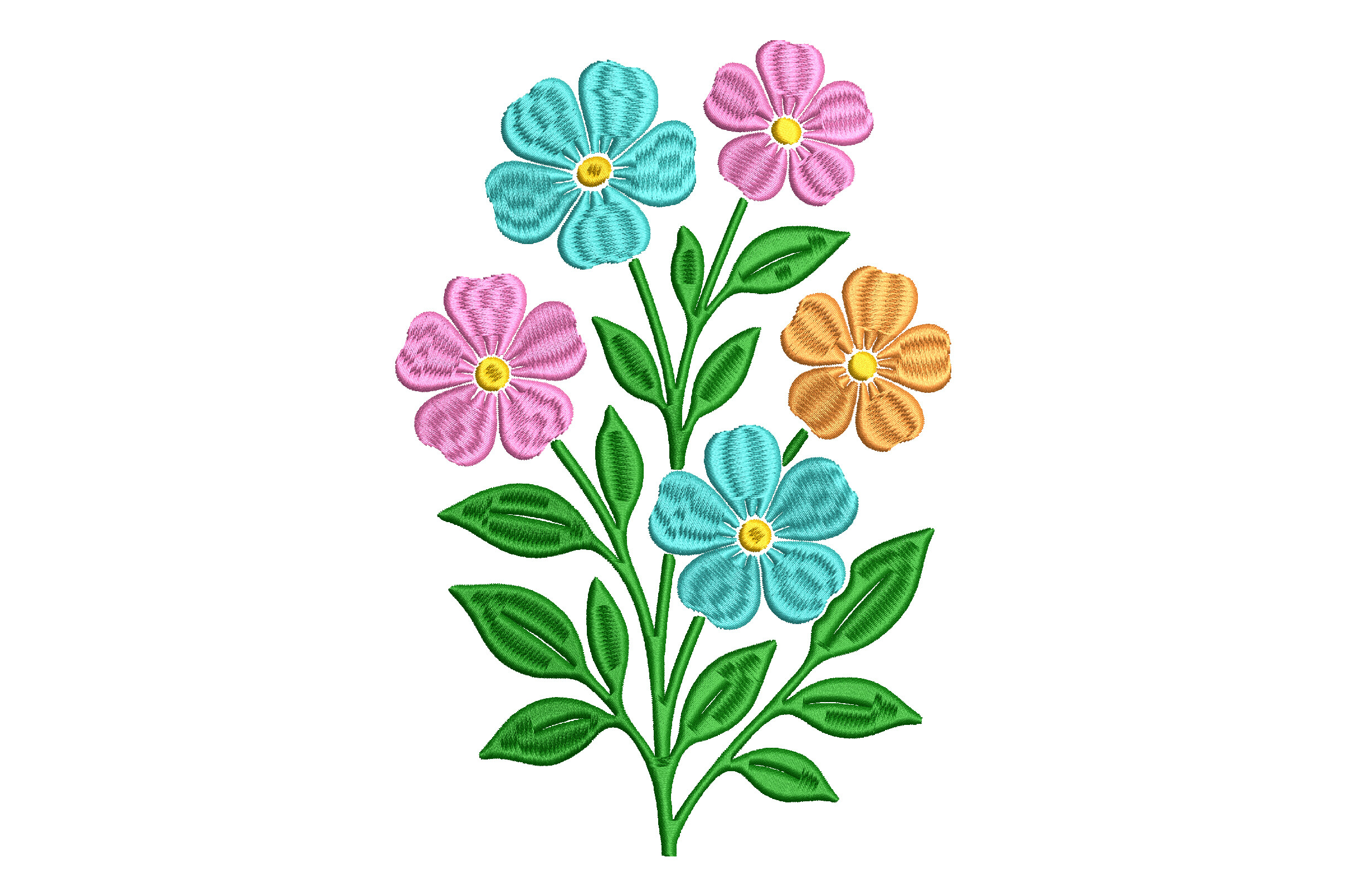 Colorful Flower Embroidery Design