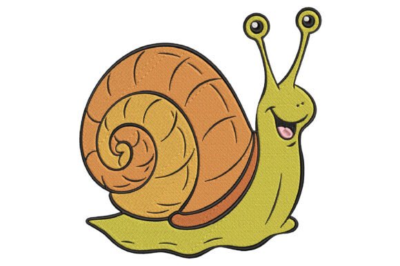 Cute Snail Embroidery Design