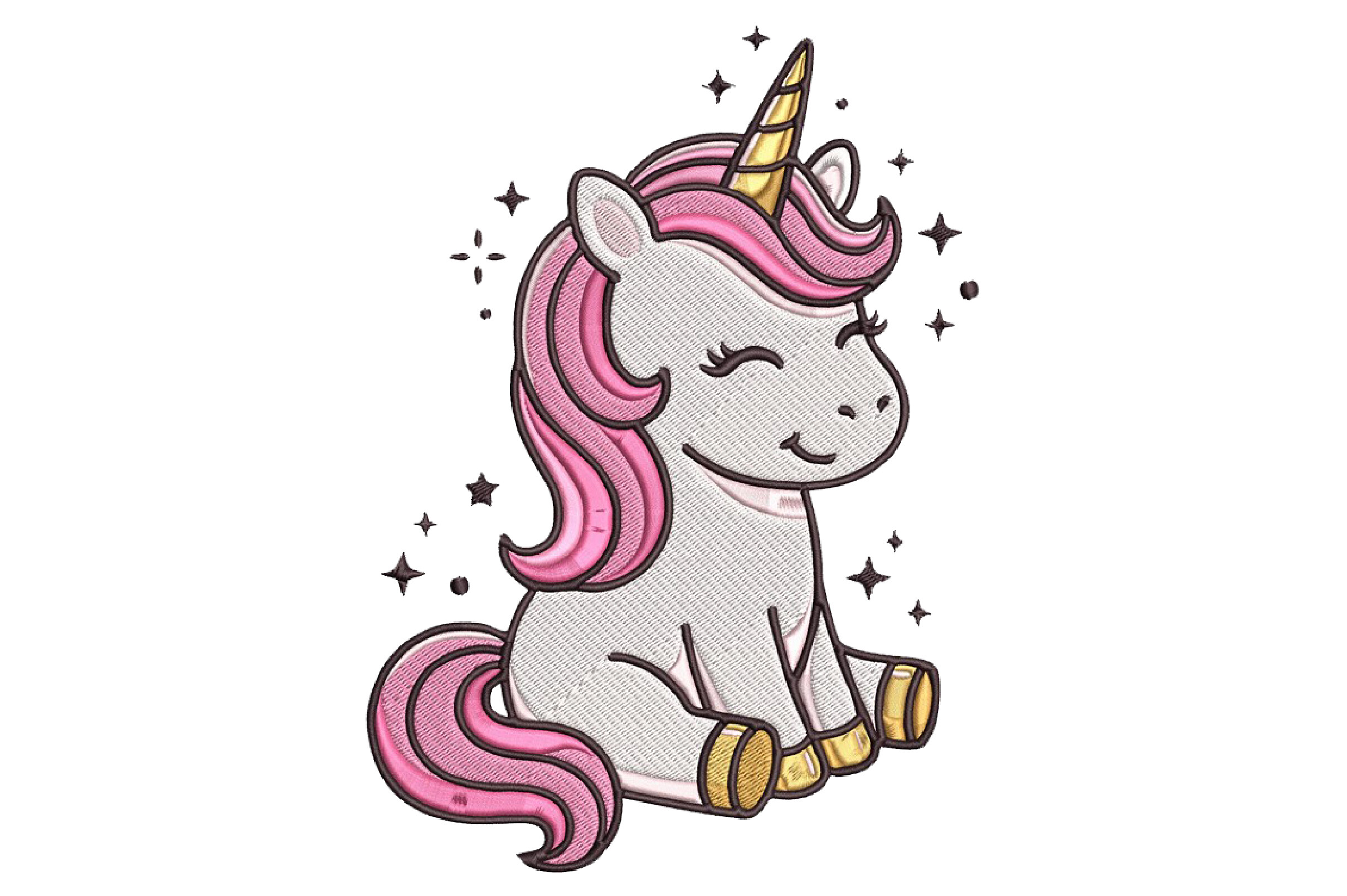 Cute Unicorn Embroidery Design