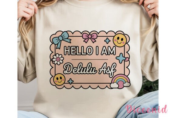 Delulu Name Tag Pastel PNG Clipart Graphic Illustrations By Diceenid
