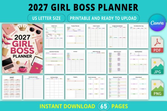 Editable 2027 Girl Boss Planner