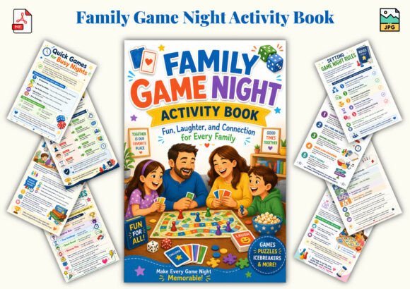 Family Game Night Activity Book Grafik KDP-Interieurs Von KDPLab