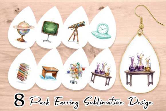 Galactic Classroom Watercolor Earring