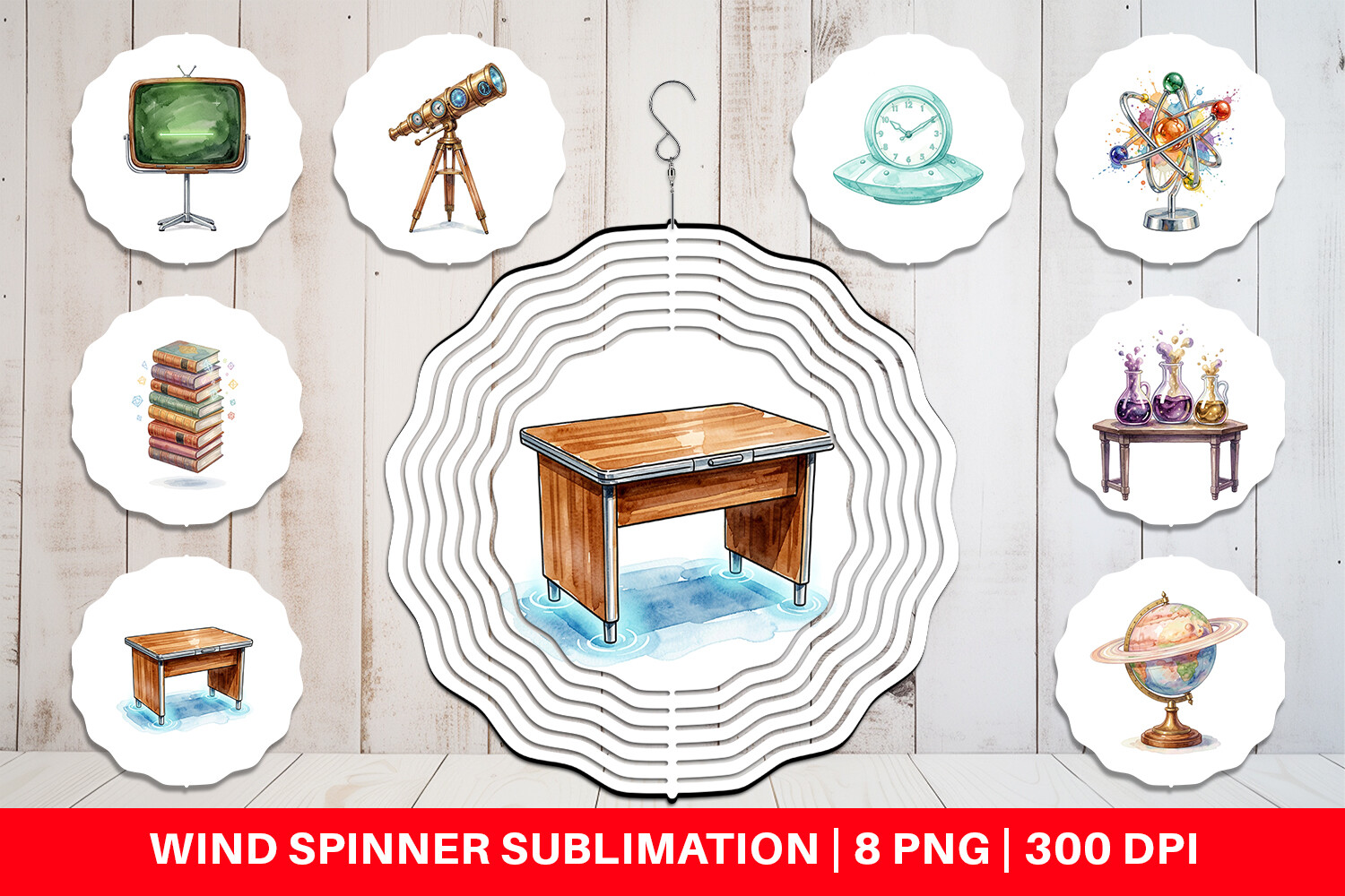 Galactic Classroom Wind Spinner PNG