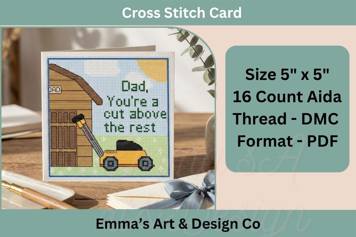 Gardening Dad Cross Stitch Pattern