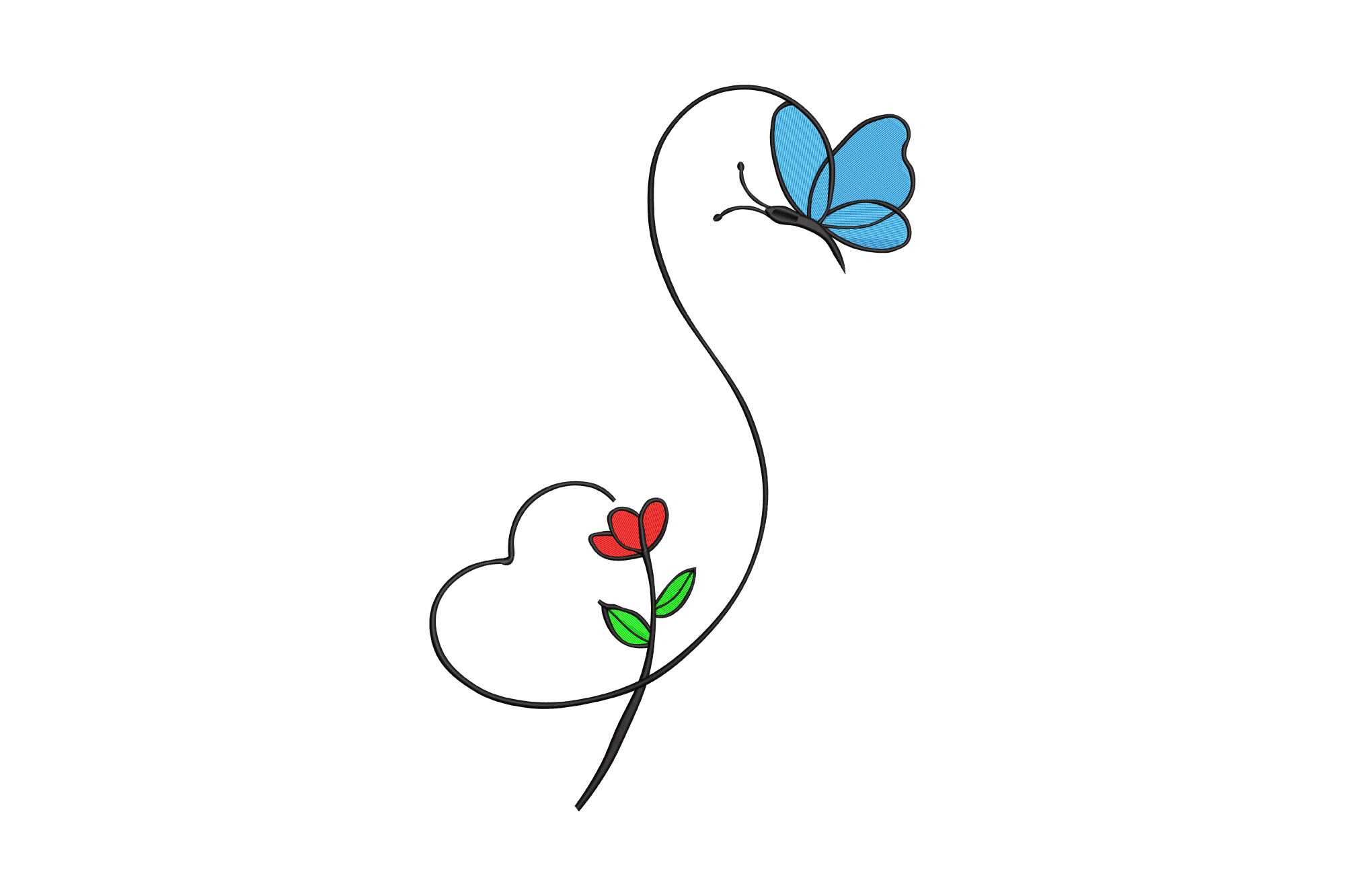 Heart Flower Butterfly